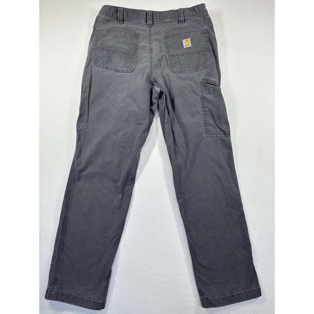 Carhartt Rugged Flex Relaxed Fit Canvas Work Pant Sz 36x34 Grey Distress BN2291M - Picture 2 of 11